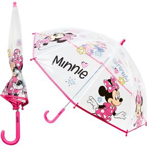 Disney Clear Dome Umbrella for Girls - Folding Transparent Umbrella Lightweight - School Days Out