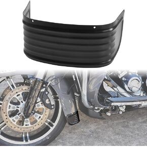 Motorcycle Front Fender Skirt Trim, Chrome Steel Front Ribbed Trim Protection Trim for Harley Touring Road King Electra Glide Ultra Classic Tri Glide Ultra 2014-2023 Accessories (Chrome)