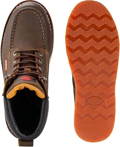 SUREWAY Mens Heavy Duty Wedge Moc Toe Work Boots for Men-Soft Toe,Comfortable Durable,Goodyear,Oil/Slip-Resistant,6 in Safety Industrial Construction Boots/Shoes in Kuwait