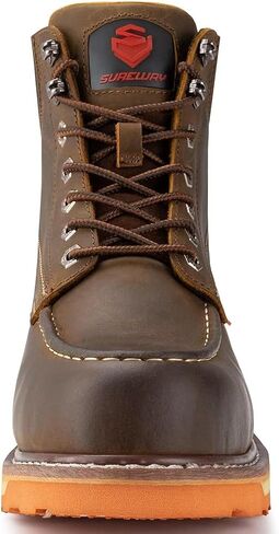 SUREWAY Mens Heavy Duty Wedge Moc Toe Work Boots for Men-Soft Toe,Comfortable Durable,Goodyear,Oil/Slip-Resistant,6 in Safety Industrial Construction Boots/Shoes in Kuwait