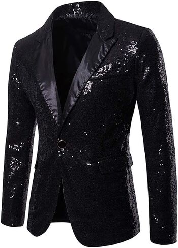 【5sizes 6colors Mens One Button Sequin Dress Suit Jacket Party Festival Tuxedo Sport Coat in Saudi Arabia