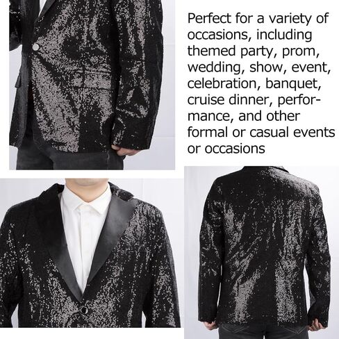 【5sizes 6colors Mens One Button Sequin Dress Suit Jacket Party Festival Tuxedo Sport Coat in Saudi Arabia