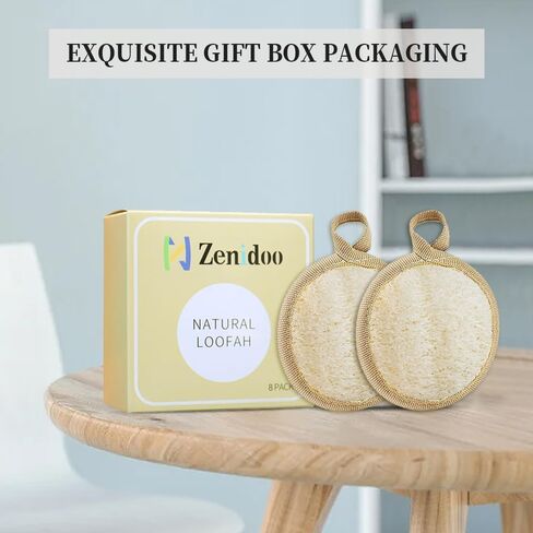 Exfoliating Loofah Sponge Face Pads Scrubber,Zenidoo Natural Facial Loofa Scrub Pad Luffa Cleanser Sponges Brush for Men and Women Without Hurting The Skin,Large Size（4 Pack） in Saudi Arabia