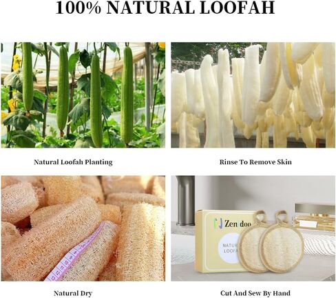 Exfoliating Loofah Sponge Face Pads Scrubber,Zenidoo Natural Facial Loofa Scrub Pad Luffa Cleanser Sponges Brush for Men and Women Without Hurting The Skin,Large Size（4 Pack） in Saudi Arabia