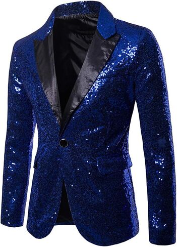 【5sizes 6colors Mens One Button Sequin Dress Suit Jacket Party Festival Tuxedo Sport Coat in Saudi Arabia