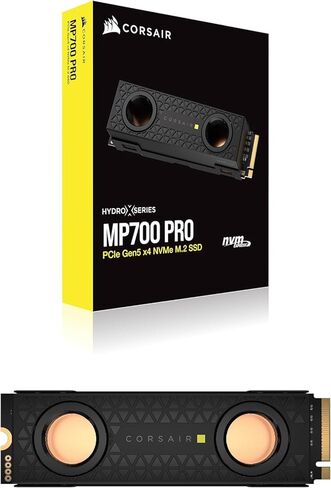 كورسير MP700 برو 1TB M.2 PCIe الجيل الخامس x4 NVMe 2.0 SSD - M.2 2280 - حتى 11700 ميجابايت/ثانية قراءة متتابعة - تي ال سي ناند عالي الكثافة - اسود in Kuwait
