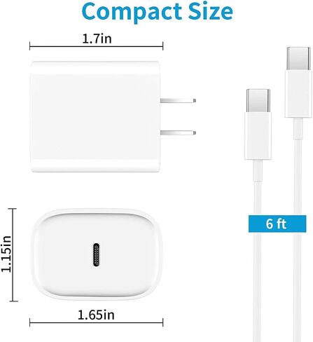iPhone 11 12 13 14 Fast Charger,[Apple MFi Certified] 2Pack 20W iPhone Charger Fast Charging Block Adapter with 10FT USB-C to Lightning Data Sync Charging Cord for iPhone14 13 12 11 Pro Max Xs Xr X 8 in Kuwait