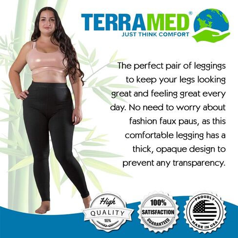 Extra Firm Footless Graduated Compression Microfiber Leggings Opaque Tights for Women (20-30 mmHg) with Control Top (Large) in Saudi Arabia