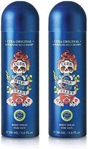 Cuba Original by Parfums Des Champs Wild Heart Men Body Spray 6.6 oz,I0101712 in Saudi Arabia
