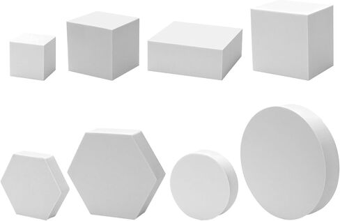 8PCS Product Photography Photo Props, Geometric Cube Photo Props Set, Hard Foam Geometric Shapes, Stereo Hard Foam Decorative Backdrop for Goods, Crafts, Lipstick, Jewelry, Cosmetics, Black in Kuwait
