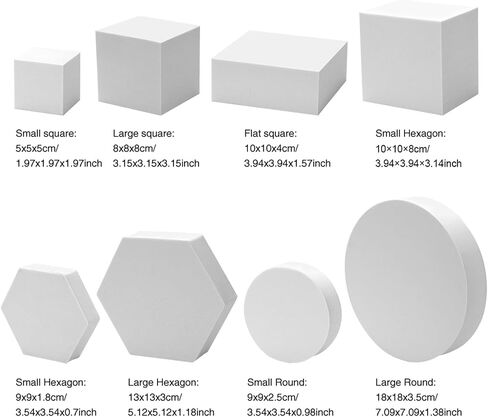 8PCS Product Photography Photo Props, Geometric Cube Photo Props Set, Hard Foam Geometric Shapes, Stereo Hard Foam Decorative Backdrop for Goods, Crafts, Lipstick, Jewelry, Cosmetics, Black in Kuwait
