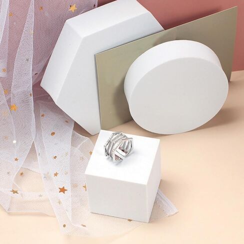 8PCS Product Photography Photo Props, Geometric Cube Photo Props Set, Hard Foam Geometric Shapes, Stereo Hard Foam Decorative Backdrop for Goods, Crafts, Lipstick, Jewelry, Cosmetics, Black in Kuwait