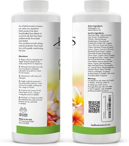 Head Hunters Pro Kit - Wipeout Natural Lice Treatment Extra Strength Family Head Lice Shampoo & Lice Comb - Kills Lice, Super Lice, and Nits - Non-Toxic Head Lice Treatment for Adults & Children, 12oz in Saudi Arabia