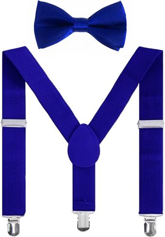 Boys Girls Suspenders Bow Tie Set Adjustable Classic Y Back Solid Color Suspenders for Kids in Saudi Arabia