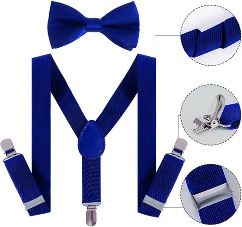 Boys Girls Suspenders Bow Tie Set Adjustable Classic Y Back Solid Color Suspenders for Kids in Saudi Arabia