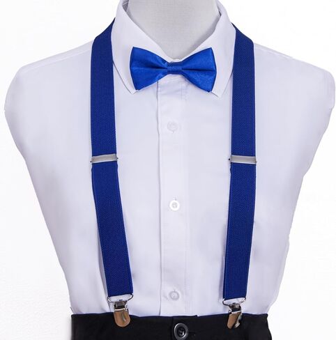 Boys Girls Suspenders Bow Tie Set Adjustable Classic Y Back Solid Color Suspenders for Kids in Saudi Arabia