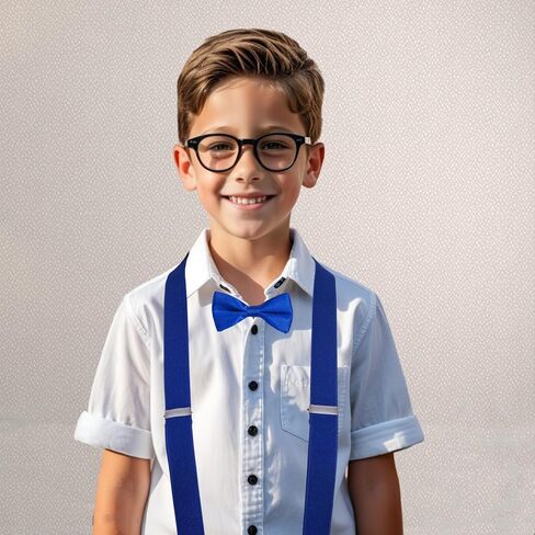 Boys Girls Suspenders Bow Tie Set Adjustable Classic Y Back Solid Color Suspenders for Kids in Saudi Arabia