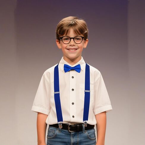 Boys Girls Suspenders Bow Tie Set Adjustable Classic Y Back Solid Color Suspenders for Kids in Saudi Arabia