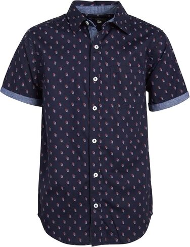 قميص Ben Sherman للأولاد بأزرار سفلية - قميص منسوج كاجوال بأكمام قصيرة - قميص بياقة للأطفال للأولاد (8-18) in Saudi Arabia