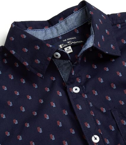 قميص Ben Sherman للأولاد بأزرار سفلية - قميص منسوج كاجوال بأكمام قصيرة - قميص بياقة للأطفال للأولاد (8-18) in Saudi Arabia