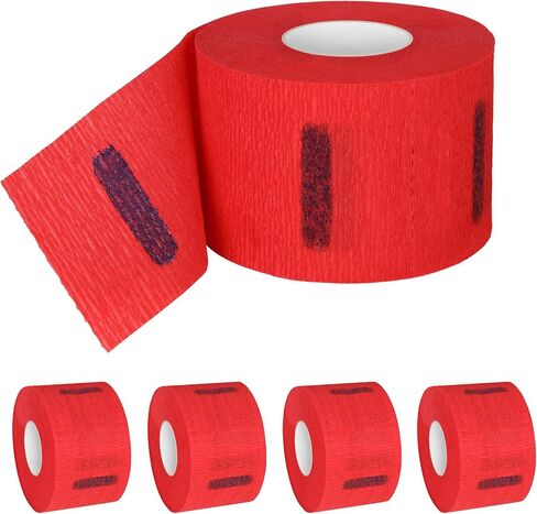 Disposable Paper Barber Neck Strips - 5 Rolls 500 Strips Black Professional Stretchy Paper Neck Band for Salon Haircut Styling in Saudi Arabia