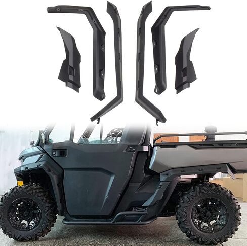 Extended Fender Flares Compatible with Can Am Defender, Mud Guards Front&Rear Compatible with Can Am Defender HD5 HD10 HD8 MAX 2016-2024 Replace 715006821 715002424 715006822(6pcs) in Kuwait