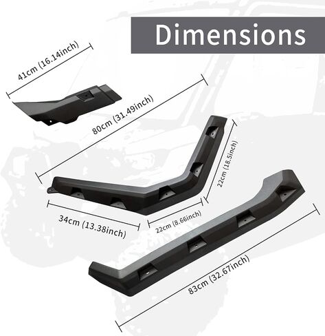 Extended Fender Flares Compatible with Can Am Defender, Mud Guards Front&Rear Compatible with Can Am Defender HD5 HD10 HD8 MAX 2016-2024 Replace 715006821 715002424 715006822(6pcs) in Kuwait