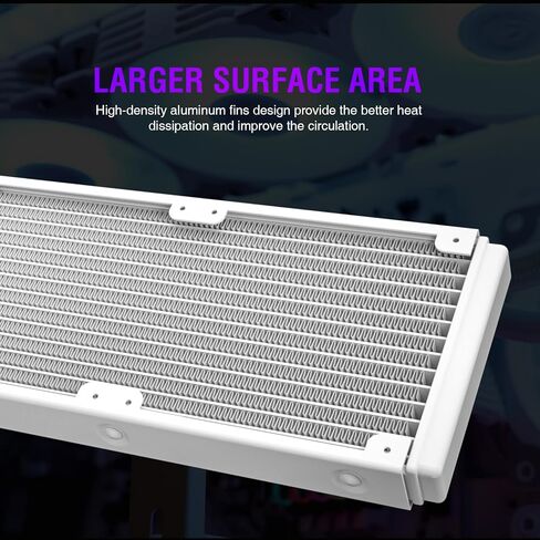 فيترو مبرد وحدة المعالجة المركزية السائل V360، 3X 120 ملم مراوح RGB ومضخة PWM قابلة للعنونة 360 ملم 290 واط TDP AIO مبرد مياه مع محور تحكم لانتل LGA 1700/1200/115X AMD AM5/AM4، لوحدة تحكم الالعاب in Kuwait