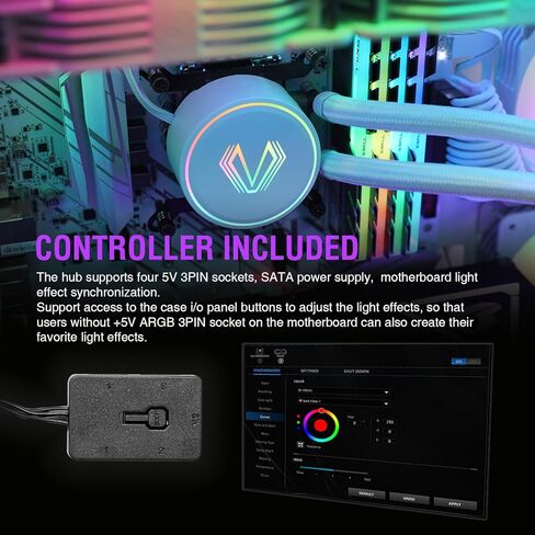 فيترو مبرد وحدة المعالجة المركزية السائل V360، 3X 120 ملم مراوح RGB ومضخة PWM قابلة للعنونة 360 ملم 290 واط TDP AIO مبرد مياه مع محور تحكم لانتل LGA 1700/1200/115X AMD AM5/AM4، لوحدة تحكم الالعاب in Kuwait