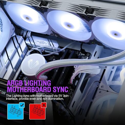 فيترو مبرد وحدة المعالجة المركزية السائل V360، 3X 120 ملم مراوح RGB ومضخة PWM قابلة للعنونة 360 ملم 290 واط TDP AIO مبرد مياه مع محور تحكم لانتل LGA 1700/1200/115X AMD AM5/AM4، لوحدة تحكم الالعاب in Kuwait