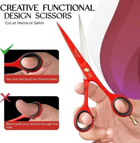 The Cut Factory- Hair Scissors and Barber Scissors Professional- 6 iches Finest Stainless Steel Hair Cutting Scissors with Smooth Razor Edge Blades -Use for Salon & Personal Use (Pink) in Saudi Arabia