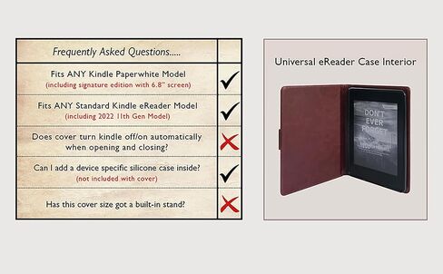 حافظة كتب عالمية من الجلد الصناعي من KleverCase لأجهزة Kindle Paperwhite وأجهزة القراءة الإلكترونية القياسية من Kindle in Kuwait