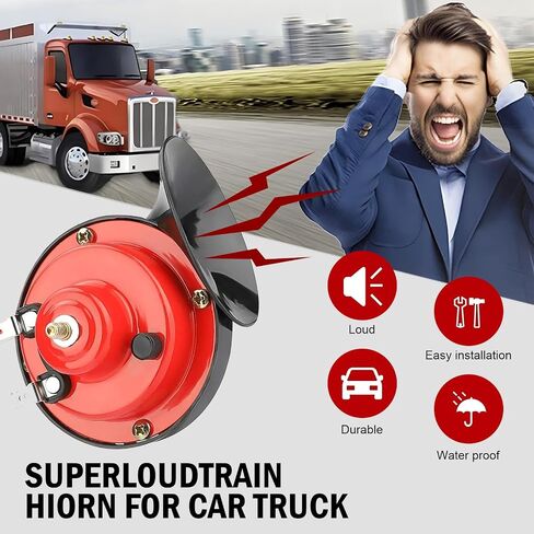 2 PCS Car Snail Air Horn, 12V ABS Large-diameter In-line Antenna Waterproof Sealed Stereo Horn Horn, One-piece Quick Installation Accessory, for Most Cars, Motorcycles and Bicycles (Blue) in Saudi Arabia