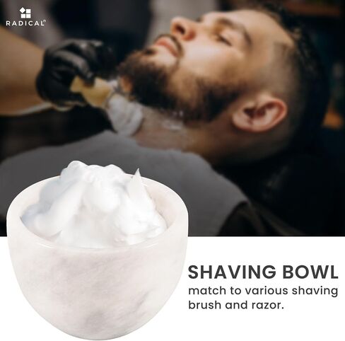 Radicaln Marble Shaving Cream Bowl Black 4' x 3' Inches Handmade Shaving Bowl Mens Barber Supplies - Bowl For Esthetician Supplies Like Shaving Gel - Used By Barber For Beard Bar Clean Up in Kuwait