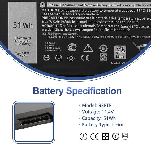 ANTIEE 68Wh GJKNX Laptop Battery Replacement for Dell Latitude 5480 5580 5280 5288 5290 5488 5490 5491 5495 5590 5591 E5480 E5580 E5590 E5490 Precision 15 3520 3530 GD1JP DY9NT 0DY9NT 5YHR4 451-BBZG in Saudi Arabia