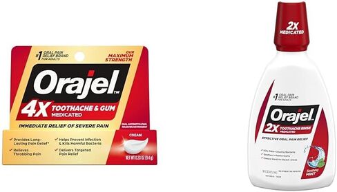 Orajel 4X for Toothache & Gum Pain: Severe Cream Tube 0.33oz- From Oral Pain Relief Brand in Saudi Arabia