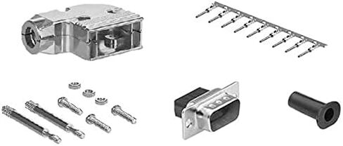 CompuCablePlusUSA.com Best DB15 Female Crimp on Connector DIY Kit Includes Crimp on Connector, Crimp Pins, 90 Degree Angle Metal Hood, Strain Relief Grommets and Screws. (DB15 Female) in Kuwait