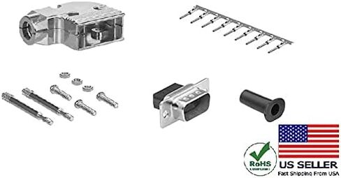 CompuCablePlusUSA.com Best DB15 Female Crimp on Connector DIY Kit Includes Crimp on Connector, Crimp Pins, 90 Degree Angle Metal Hood, Strain Relief Grommets and Screws. (DB15 Female) in Kuwait