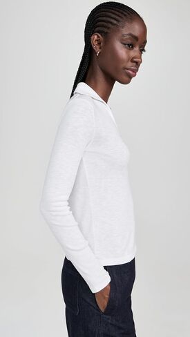 Vince Women's Long Sleeve Open Neck Polo in Saudi Arabia