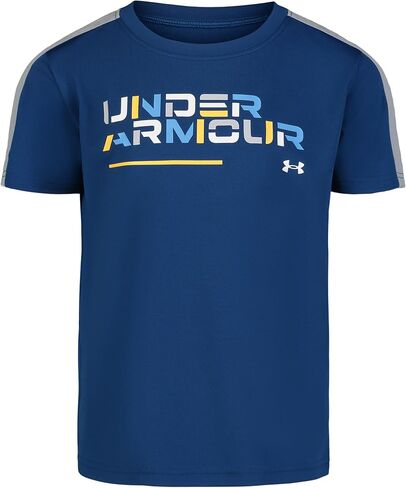 قميص للأولاد بأكمام قصيرة من Under Armour، رقبة مستديرة، خفيف الوزن ومسامي، أخضر محفور، 3T in Kuwait