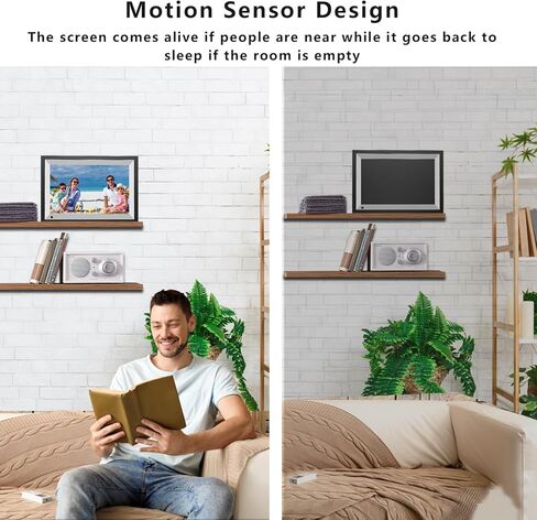 إطار صورة رقمي، إطار صور رقمي واي فاي 10.1 بوصة 32 جيجابايت، شاشة لمس 1280*800 IPS، عرض شرائح إطار الصورة الإلكتروني الذكي، تحميل فيديو الصور من الهاتف عبر تطبيق Frameo، تدوير، هدية VNEIMQN in Kuwait