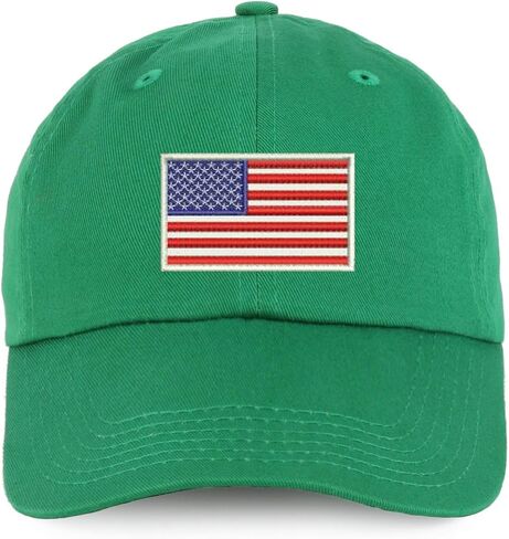 Trendy Apparel Shop Youth White American Flag Unstructured Cotton Baseball Cap in Saudi Arabia