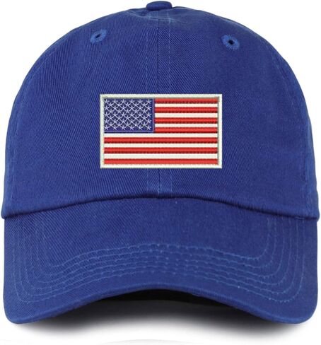 Trendy Apparel Shop Youth White American Flag Unstructured Cotton Baseball Cap in Saudi Arabia