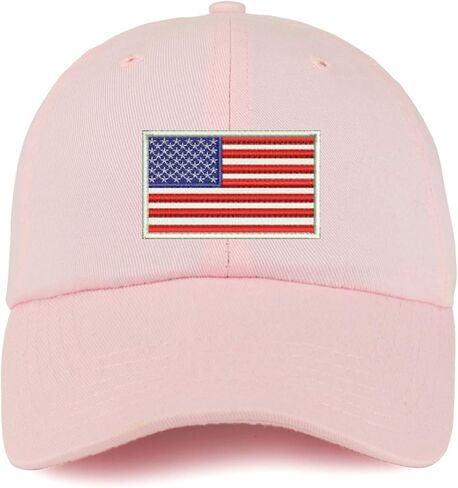 Trendy Apparel Shop Youth White American Flag Unstructured Cotton Baseball Cap in Saudi Arabia