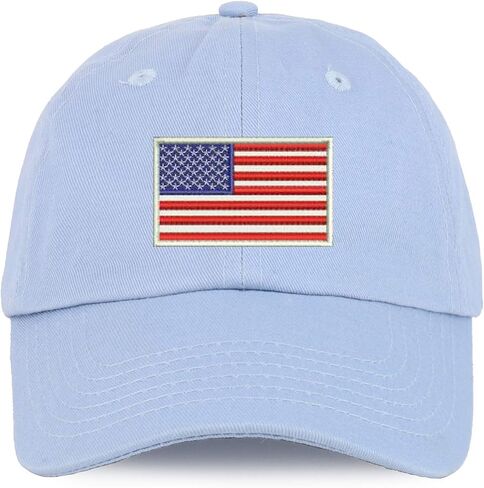 Trendy Apparel Shop Youth White American Flag Unstructured Cotton Baseball Cap in Saudi Arabia