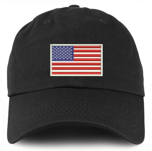 Trendy Apparel Shop Youth White American Flag Unstructured Cotton Baseball Cap in Saudi Arabia