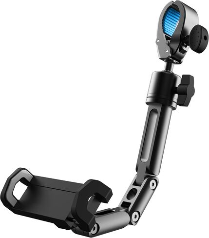 Quyee Phone Holder Car, Rear View Mirror Phone Holder - Aluminum Alloy Mount Multi-Angle Adjustment Rotatable and Retractable Compatible with All 4-7 Inch iPhone and Android Cell Phones in Kuwait