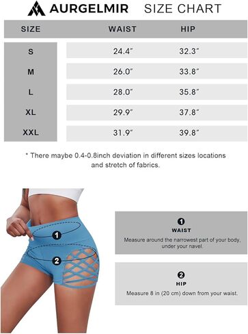 Aurgelmir Women's Workout Yaga Shorts High Waist Tummy Control Criss Cross Athletic Sports Booty Short Leggings in Saudi Arabia