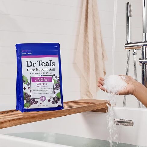 Dr Teal's Salt Soak with Pure Epsom Salt, Restore & Replenish with Pink Himalayan Mineral, 3 lbs in Kuwait