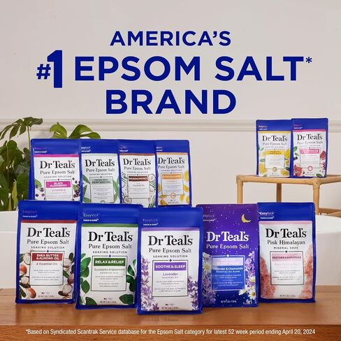 Dr Teal's Salt Soak with Pure Epsom Salt, Restore & Replenish with Pink Himalayan Mineral, 3 lbs in Kuwait